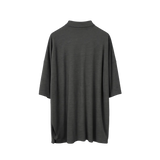 Men’s Oversized Charcoal Drop Shoulder Polo Shirt – Relaxed Streetwear Fit - Men’s Oversized Polo Shirt