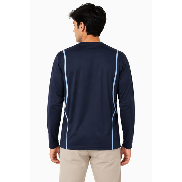 Men’s Performance Long Sleeve Athletic Shirt – Navy - Men’s Activewear Tops