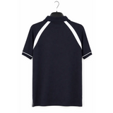 Men’s Performance Polo Shirt – Contrast Panel Athletic Fit (Navy/White) - Shirts / Polo Shirts