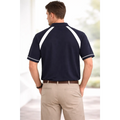 Men’s Performance Polo Shirt – Contrast Panel Athletic Fit (Navy/White) - Shirts / Polo Shirts