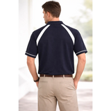 Men’s Performance Polo Shirt – Contrast Panel Athletic Fit (Navy/White) - Shirts / Polo Shirts