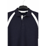 Men’s Performance Polo Shirt – Contrast Panel Athletic Fit (Navy/White) - Shirts / Polo Shirts