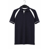 Men’s Performance Polo Shirt – Contrast Panel Athletic Fit (Navy/White) - Shirts / Polo Shirts
