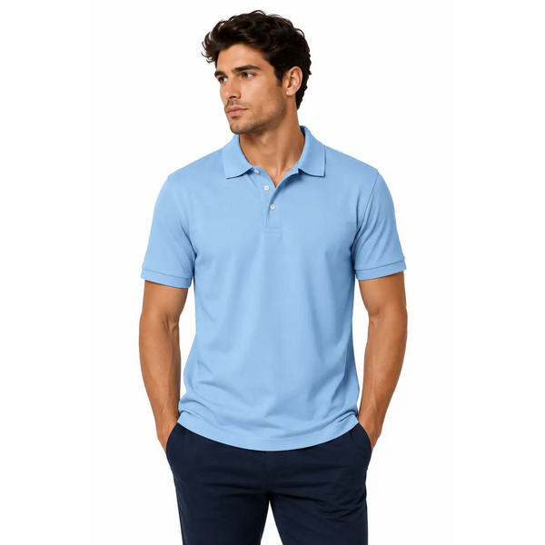 Men’s Performance Polo Shirt – Sky Blue