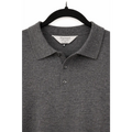 Men’s Premium Long Sleeve Polo Shirt – Soft Knit Casual Slim Fit Top (Charcoal Grey) - Shirts / Polo Shirts