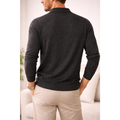 Men’s Premium Long Sleeve Polo Shirt – Soft Knit Casual Slim Fit Top (Charcoal Grey) - Shirts / Polo Shirts