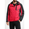 Men’s Red & Black Waterproof Hooded Jacket – Windproof Outdoor Softshell Coat - Jackets