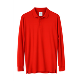 Men’s Red Long Sleeve Polo Shirt - Men’s Long Sleeve Polo Shirt
