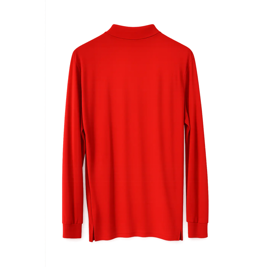 Men’s Red Long Sleeve Polo Shirt - Men’s Long Sleeve Polo Shirt