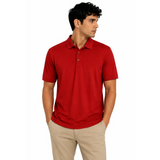 Men’s Red Performance Polo Shirt – Lightweight Moisture-Wicking Golf Polo - Men’s Performance Polo Shirt