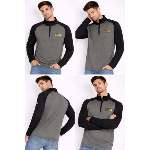 Men’s Stanley FATMAX Performance Quarter-Zip Pullover – Gray & Black - Men’s Performance Pullover
