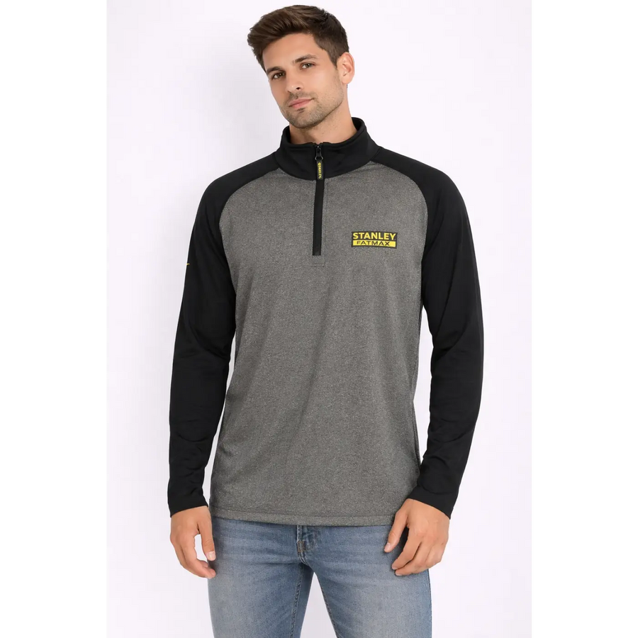 Men’s Stanley FATMAX Performance Quarter-Zip Pullover – Gray & Black - Men’s Performance Pullover