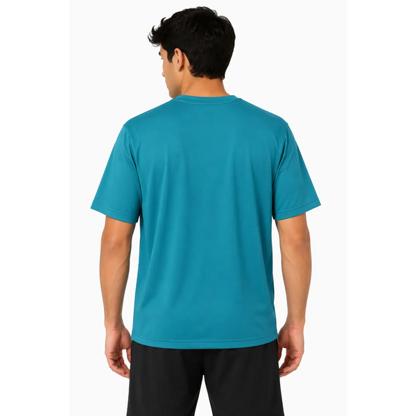 Men’s Teal Performance Crew Neck Athletic T-Shirt - Men’s Activewear Tops