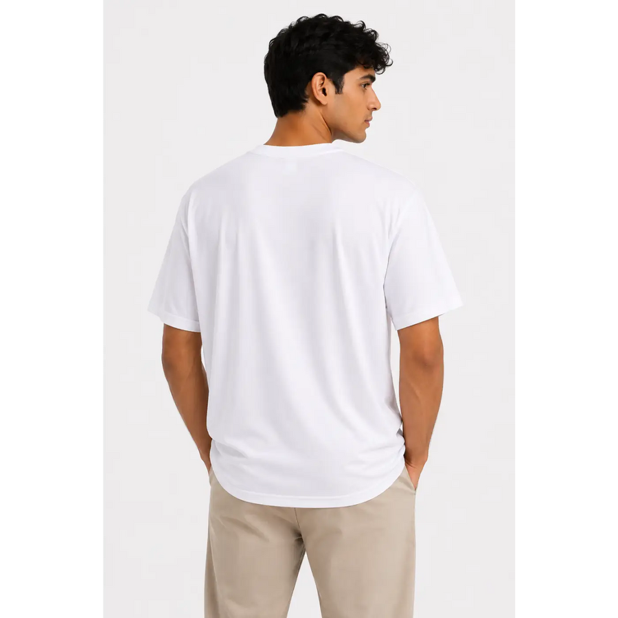 Men’s White Oversized Crew Neck T-Shirt – Relaxed Everyday Essential - Men’s Oversized T-Shirt