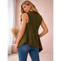 Olive Corduroy Button-Front Vest – Tailored Sleeveless Layering Piece