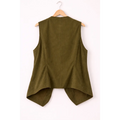 Olive Corduroy Button-Front Vest – Tailored Sleeveless Layering Piece