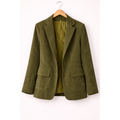 Olive Corduroy Tailored Blazer – Classic Structured Jacket