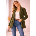 Olive Corduroy Tailored Blazer – Classic Structured Jacket