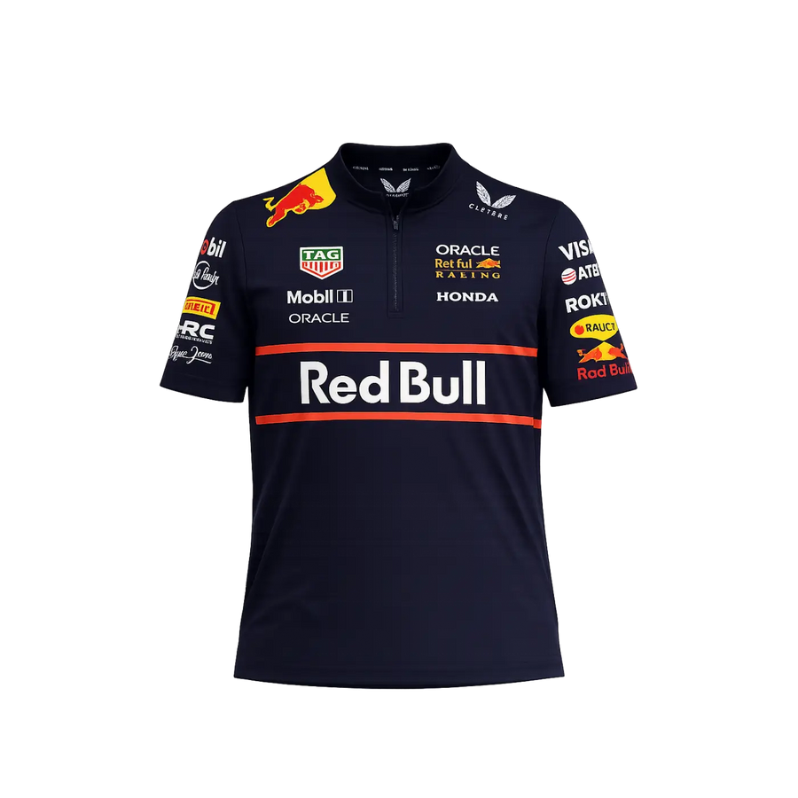 Oracle Red Bull Racing Men’s Short Sleeve Quarter-Zip Performance Shirt - Men’s Motorsport Performance Shirt