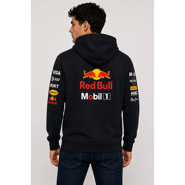 Oracle Red Bull Racing Team Hoodie – Navy Motorsport Pullover - Men’s Pullover Hoodie