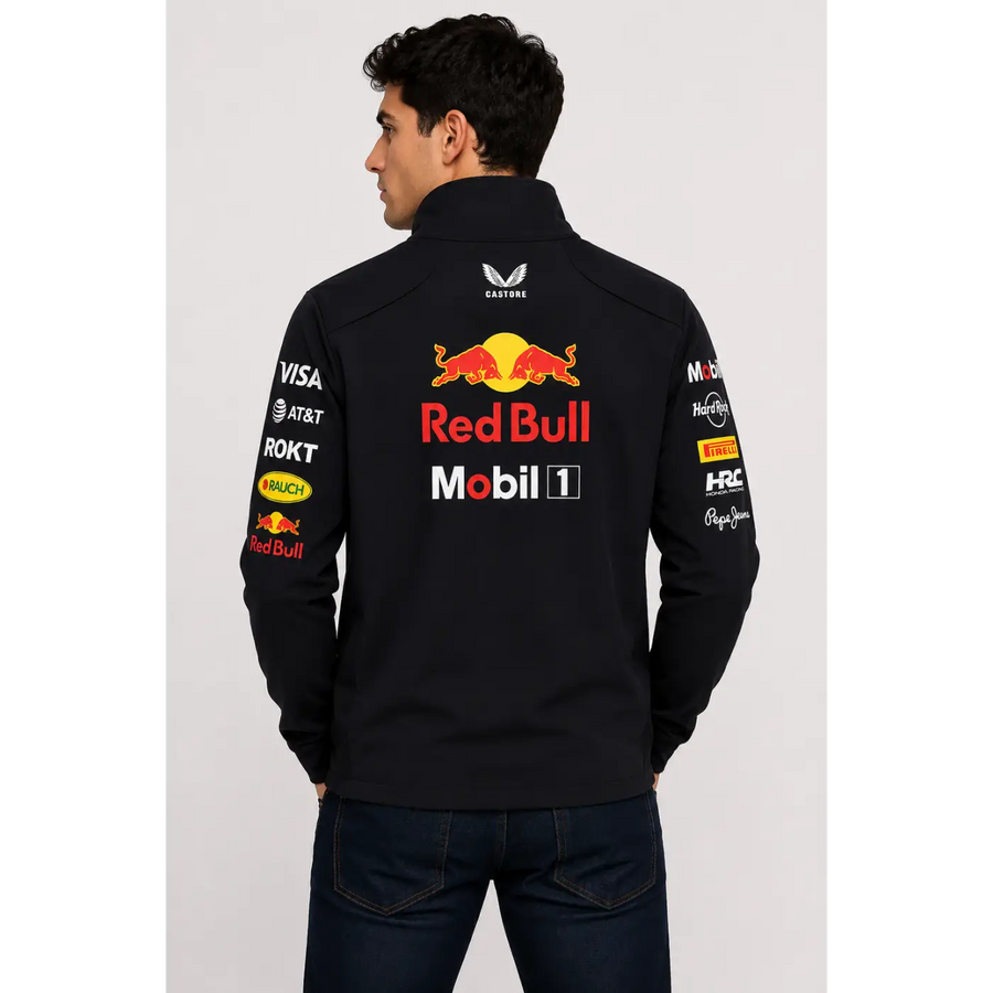 Oracle Red Bull Racing Team Track Jacket – Black Full Zip Motorsport Jacket - Men’s Track Jacket