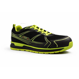 Perf neon safety black and neon green safety work sneakers with lightweight steel toe and durable mesh upper