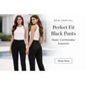 Perfect Fit Black Pants – High-Waisted Tailored Slim Fit Trousers - Women’s Pants