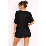 Sheer Oversized Lounge Tee - Oversized T-Shirt / Lounge Top / Cover-Up