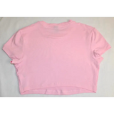 SHEIN Baby Pink Plain Crop T-Shirt, Size XS