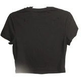 SHEIN Black "Cherry" Graphic Crop T-Shirt, Size M