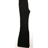 SHEIN Black Ribbed Bandeau Top & Wide Leg Flared Trousers