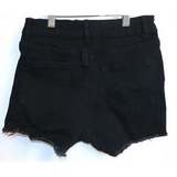 SHEIN Black Ripped Distressed Denim Hot Pants