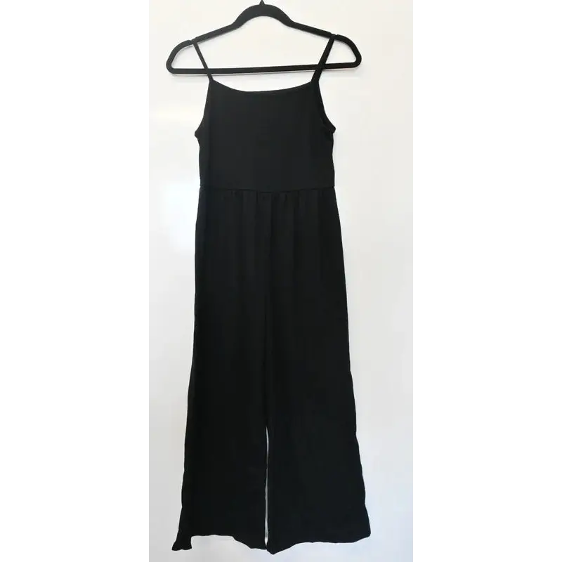 SHEIN Black Strappy Wide-Leg Jumpsuit, Age 11-12