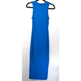 SHEIN Cobalt Blue Sleeveless Side Ruched Maxi Dress, Size XS
