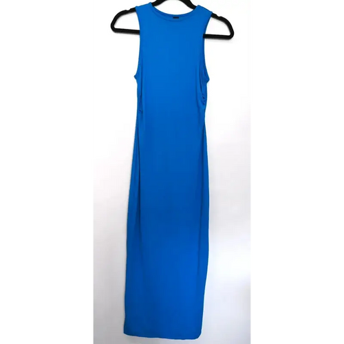 SHEIN Cobalt Blue Sleeveless Side Ruched Maxi Dress, Size XS