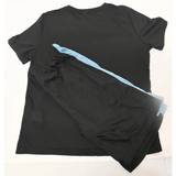 SHEIN "Flawless" Black & Blue Colour Block T-Shirt & Shorts