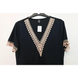 SHEIN Navy Blue Crochet Lace Trim Dress, Size L