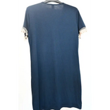 SHEIN Navy Blue Crochet Lace Trim Dress, Size L