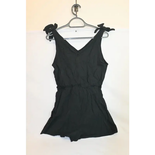 Shein Teen Black Tie Strap Playsuit