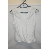 Shein White Textured Twist Hem Sleeveless Top