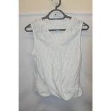 Shein White Textured Twist Hem Sleeveless Top