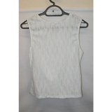 Shein White Textured Twist Hem Sleeveless Top