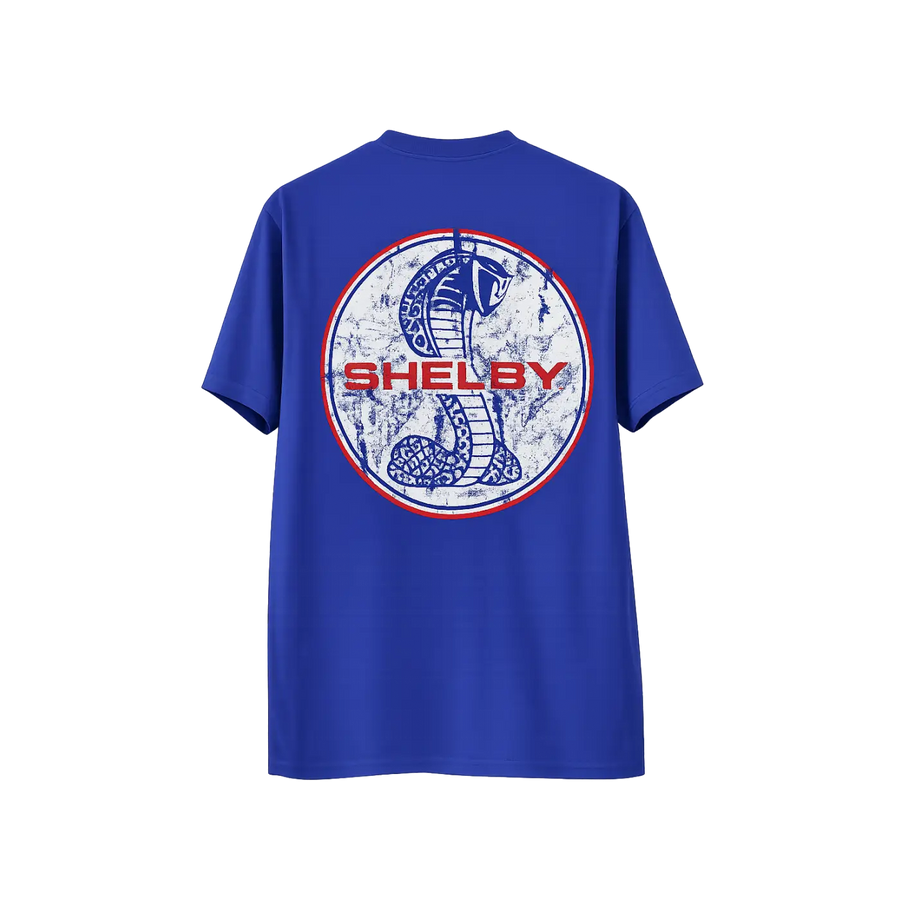 Shelby Cobra Vintage Graphic Men’s T-Shirt – Royal Blue - Men’s Graphic T-Shirt