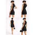 Sleek Zip-Up Mini Dress – Tailored Sleeveless Bodycon Dress - Women’s Dress