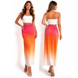 Sunset Ombre Maxi Skirt - Maxi Skirt / Casual Skirt / Summer Skirt