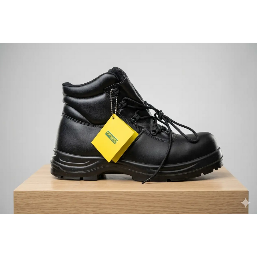 TUFFSAFE Men’s Black Steel Toe Safety Work Boots