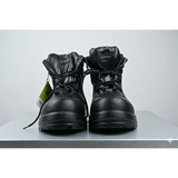 Tuffsafe men’s black steel toe safety work boots with durable leather upper and thick rubber sole