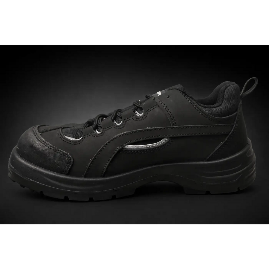 TuffSafe Steel Toe Safety Shoes – Anti-Slip Lightweight Work Sneakers (Black)
