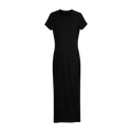 Women’s Black Bodycon Maxi Dress – Short Sleeve Fitted Elegant Long Dress