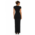 Women’s Black Bodycon Maxi Dress – Short Sleeve Fitted Elegant Long Dress